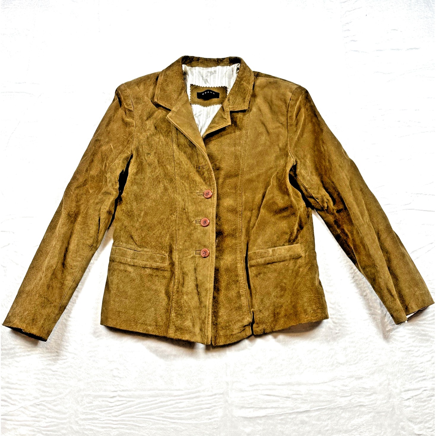Swann Suede Leather Jacket Lined Tan L Made In Usa